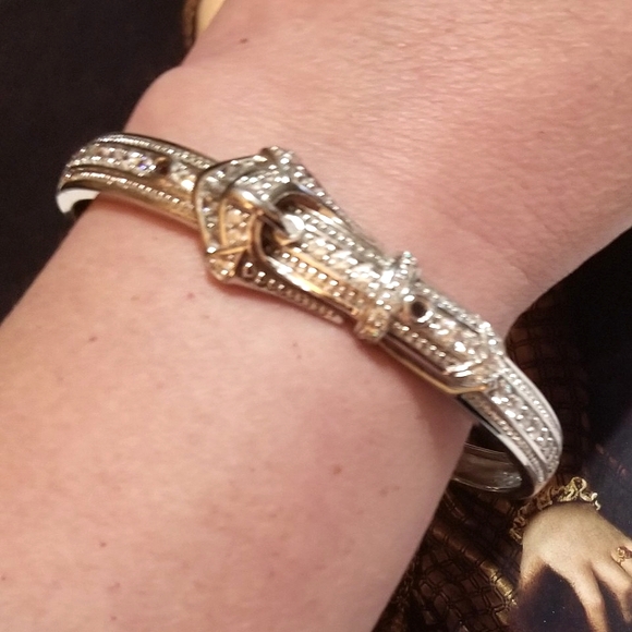 Victoria Wieck Jewelry - RESERVED FOR ARLA Victoria Wieck Art Deco Style Sterling CZ Buckle Bangle